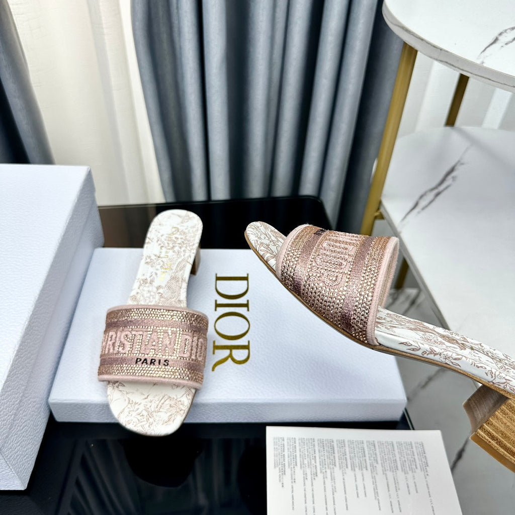 DIOR CD Mule Dway Heeled Slide 45mm Style 81