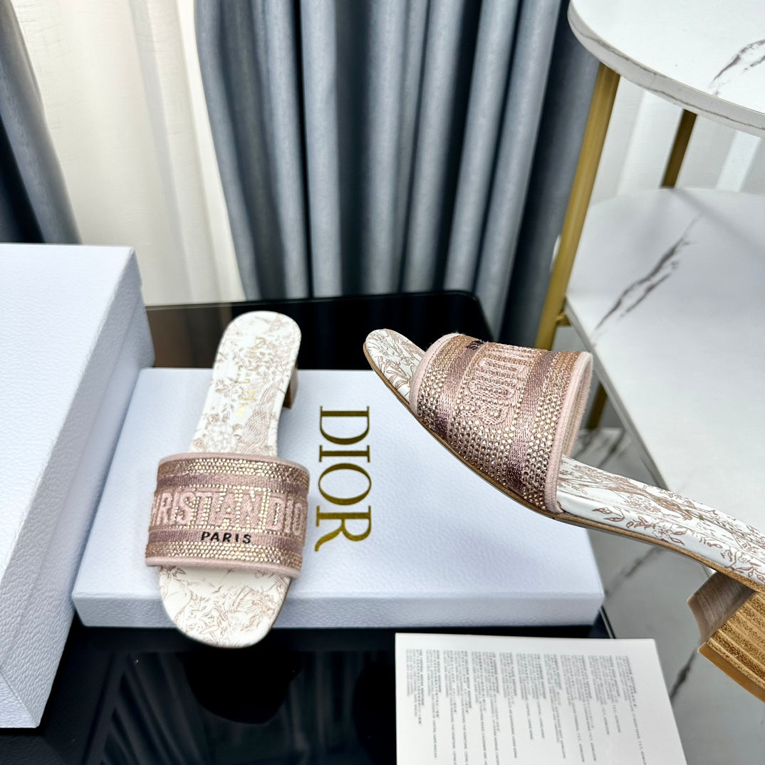 DIOR CD Mule Dway Heeled Slide 45mm Style 81