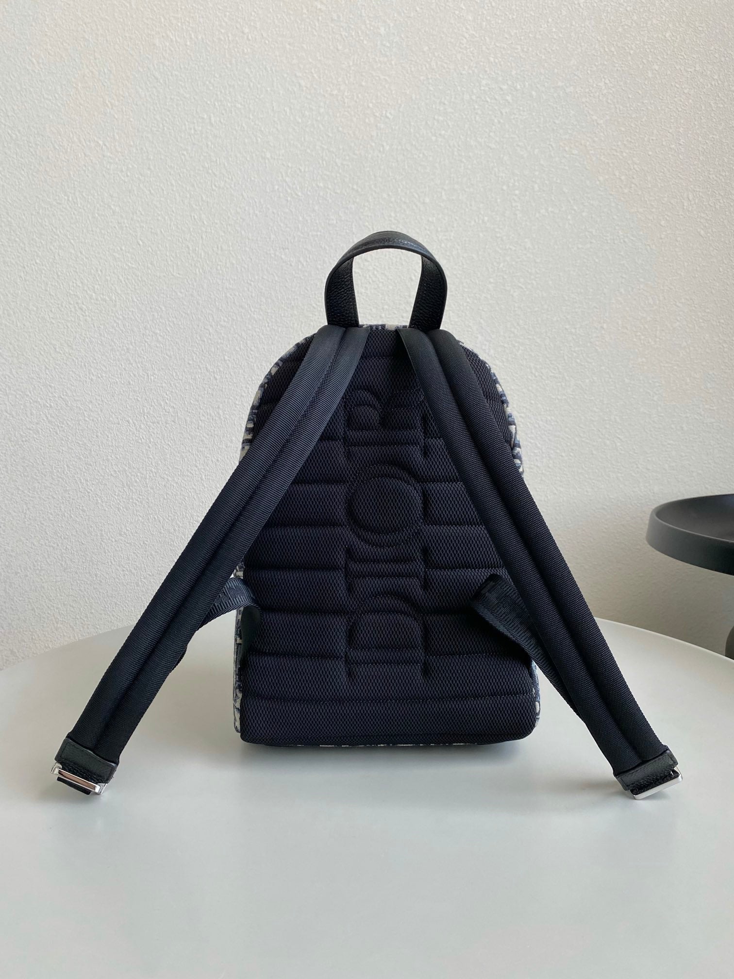 DIOR LARGE BACKPACK 42 BLUE OBLIQUE JACQUARD