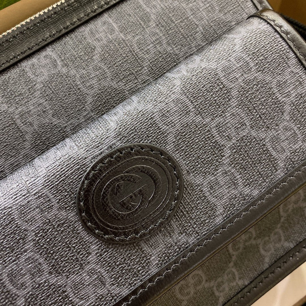 GUCCI SMALL 21 CROSSBODY BAG WITH TAG IN BLACK CANVAS