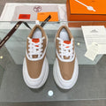 HERMES GIGA SNEAKER CARAMEL MIX WHITE CALFSKIN