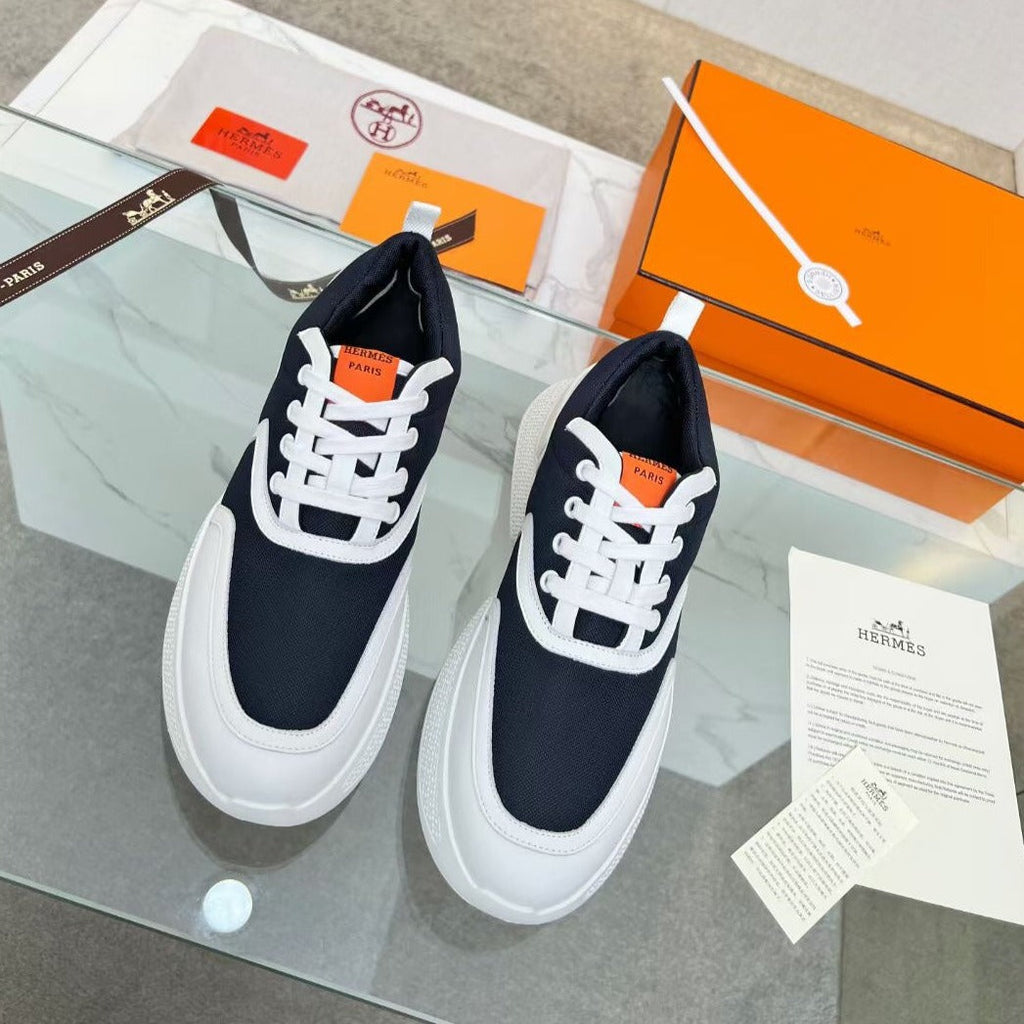 HERMES GIGA SNEAKER CHARCOAL BLUE CALFSKIN