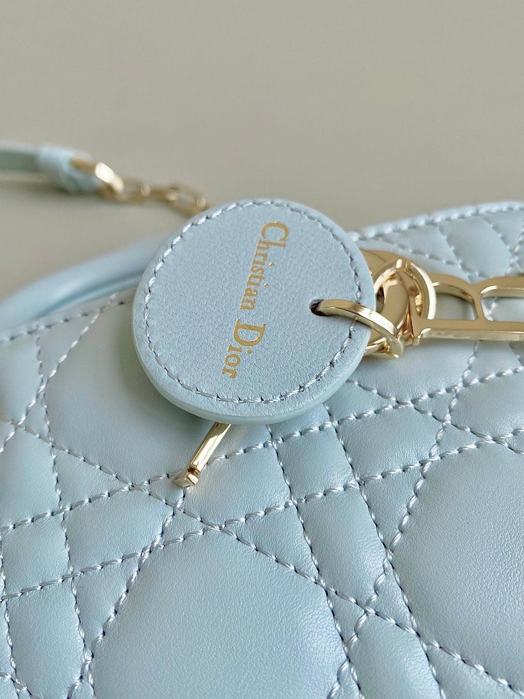 DIOR MINI D-JOY BAG 17 IN LIGHT BLUE LAMBSKIN