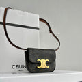 CELINE Triomphe 11 Black Pattern Shiny Calfskin Handbag