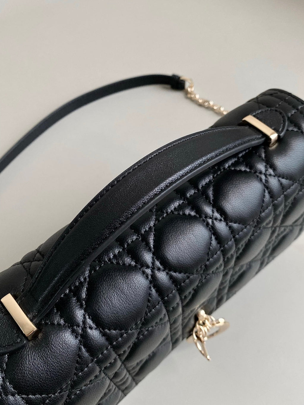 DIOR MISS LADY 24 LARGE BAG IN BLACK LAMBSKIN