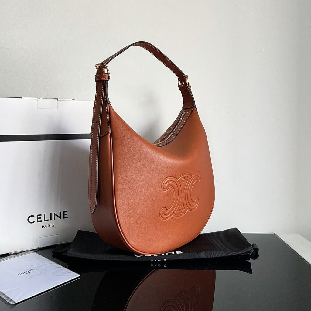 CELINE TRIOMPHE 31 TAN BROWN CALFSKIN