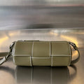 BOTTEGA VENETA SMALL CYLINDER CASSETTE 21 IN TOBACCO BROWN CALFSKIN