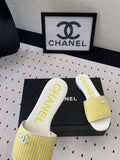 CHANEL MULES yellow LAMBSKIN