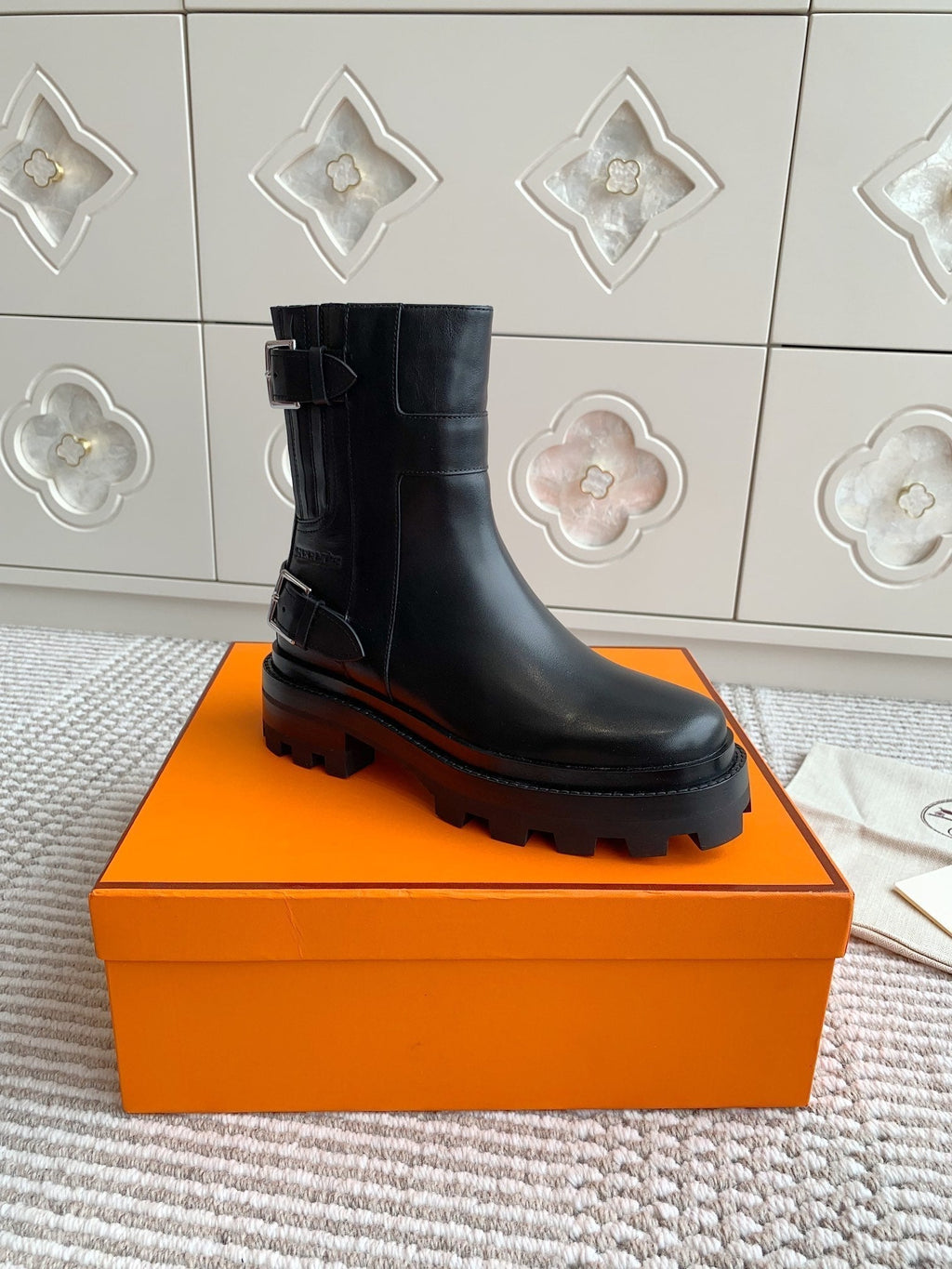 HERMES JAIME ANKLE BOOT IN BLACK CALFSKIN