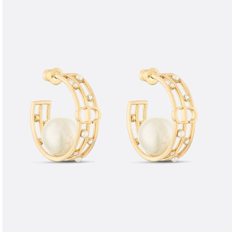 18K Dior D-Backstage Pearl Earrings