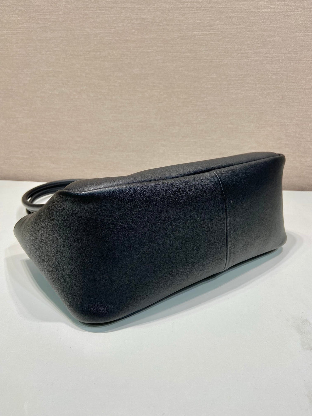 PRADA 28 LARGE BLACK CALFSKIN HANDBAG