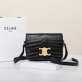 CELINE TRIOMPHE TEEN 18 BLACK ALLIGATOR SKIN