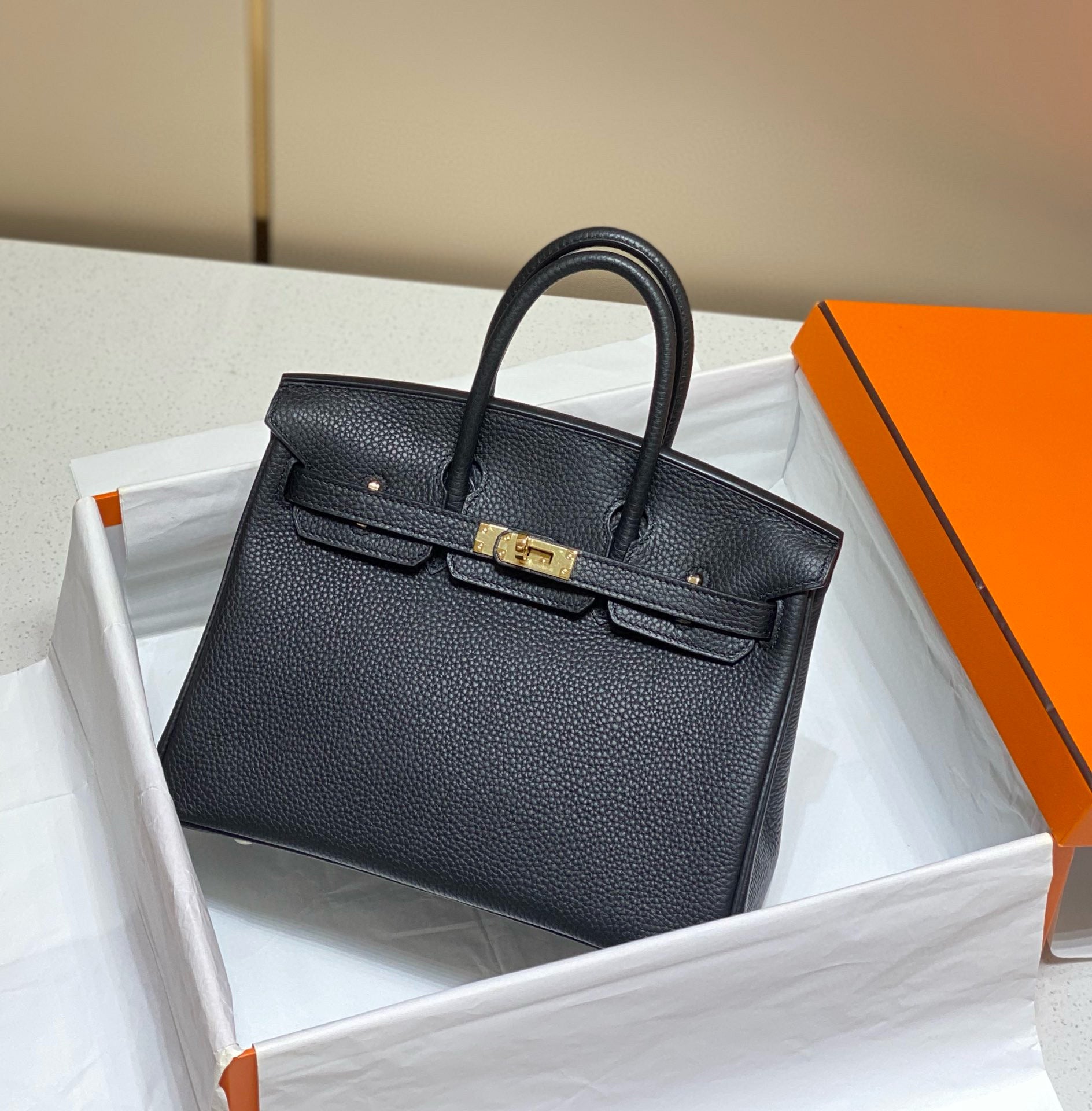 HERMES BIRKIN 30CM IN BLACK TOGO LEATHER GOLD HARDWARE