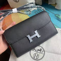 HERMES CONSTANCE SHOULDER BAG  IN BLACK CALFSKIN