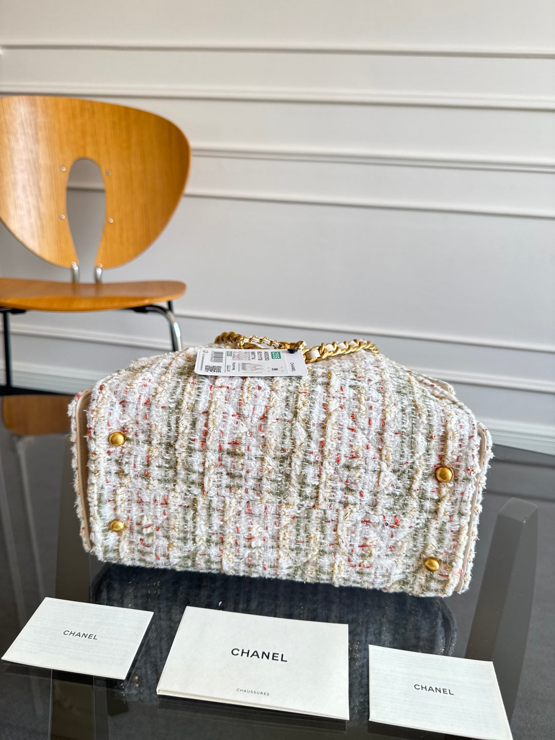 CHANEL 25S HOBO BAG 30 IN MULTICOLOR TWEED WITH GOLD HARDWARE