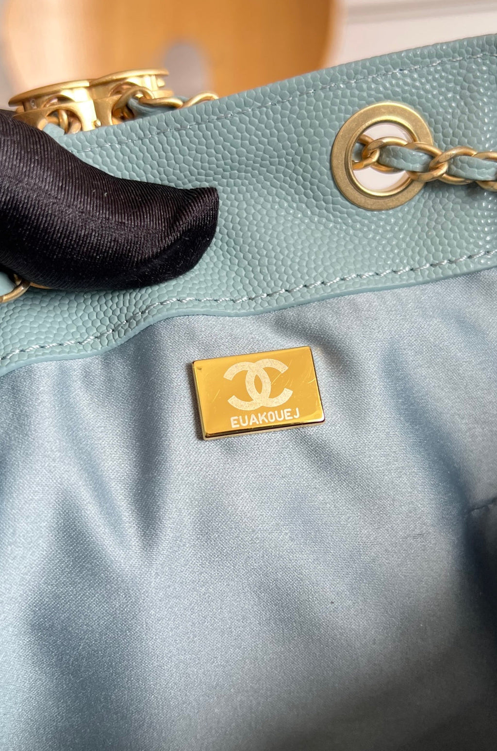 CHANEL 25S HOBO BAG 30 IN SOFT TEAL BLUE CAVIAR WITH GOLD HARDWARE
