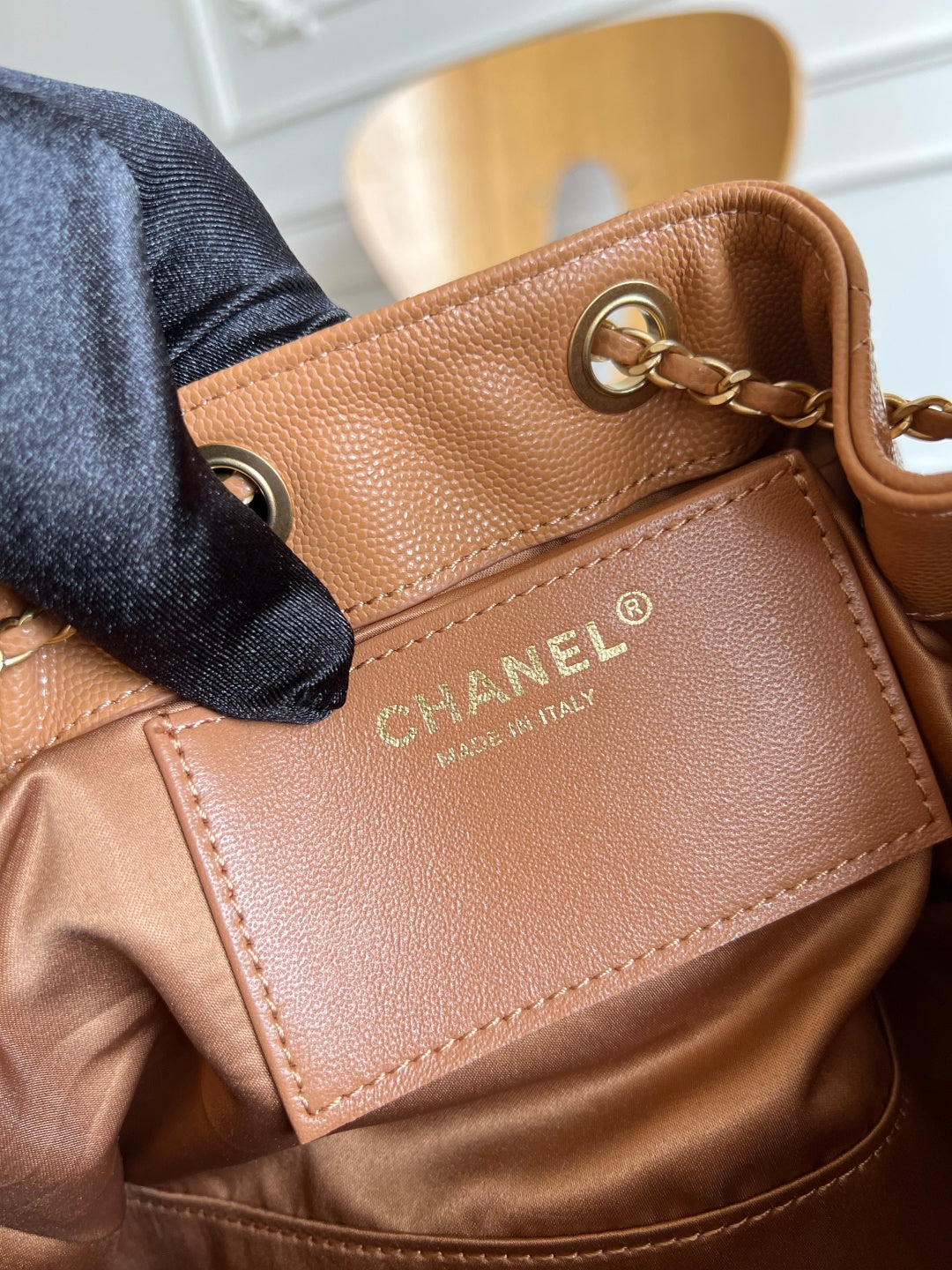 CHANEL 25S HOBO BAG 40 IN CARAMEL BROWN CAVIAR WITH GOLD HARDWARE