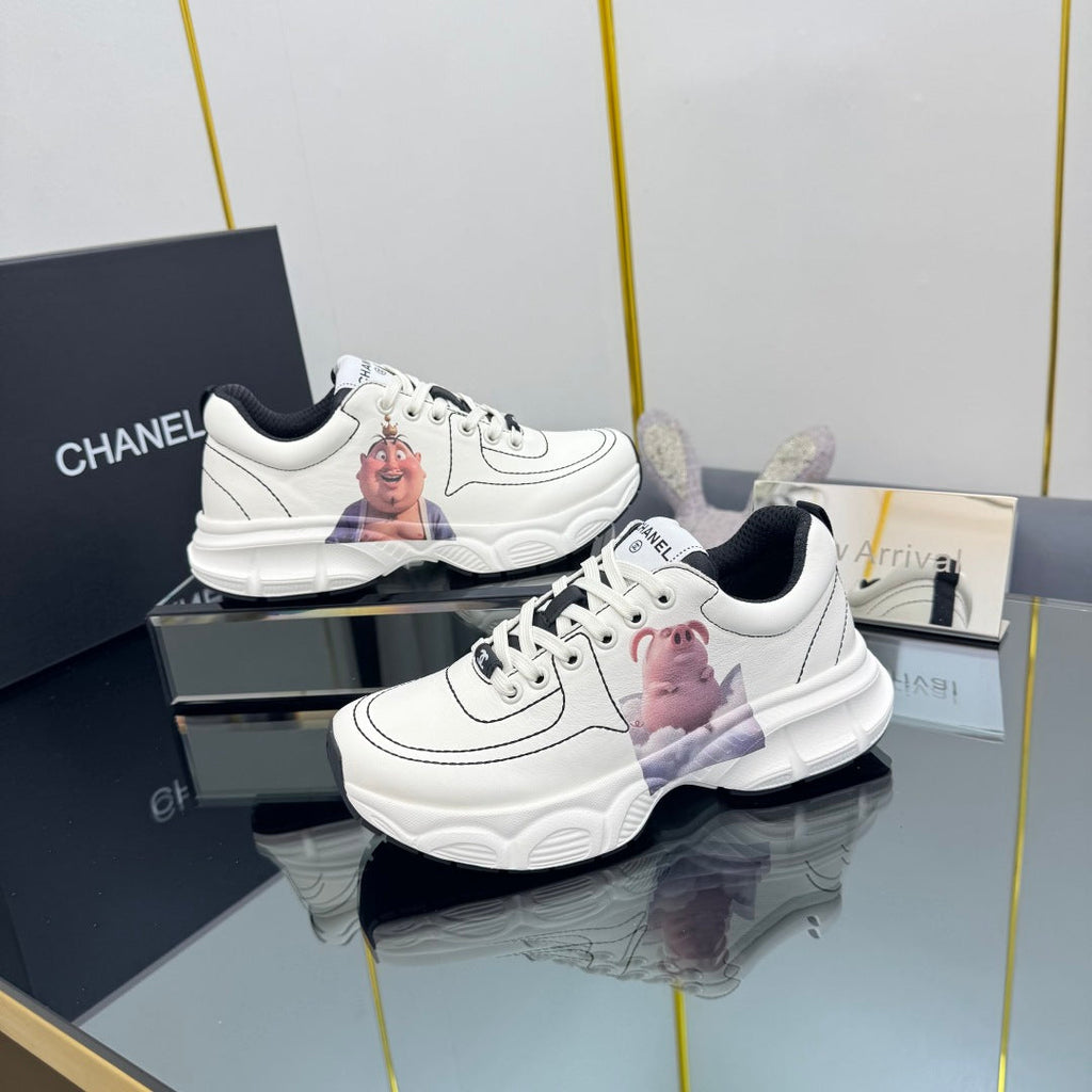 CHANEL TRAINERS SNEAKER IN WHITE CALFSKIN WITH STICKER 238622