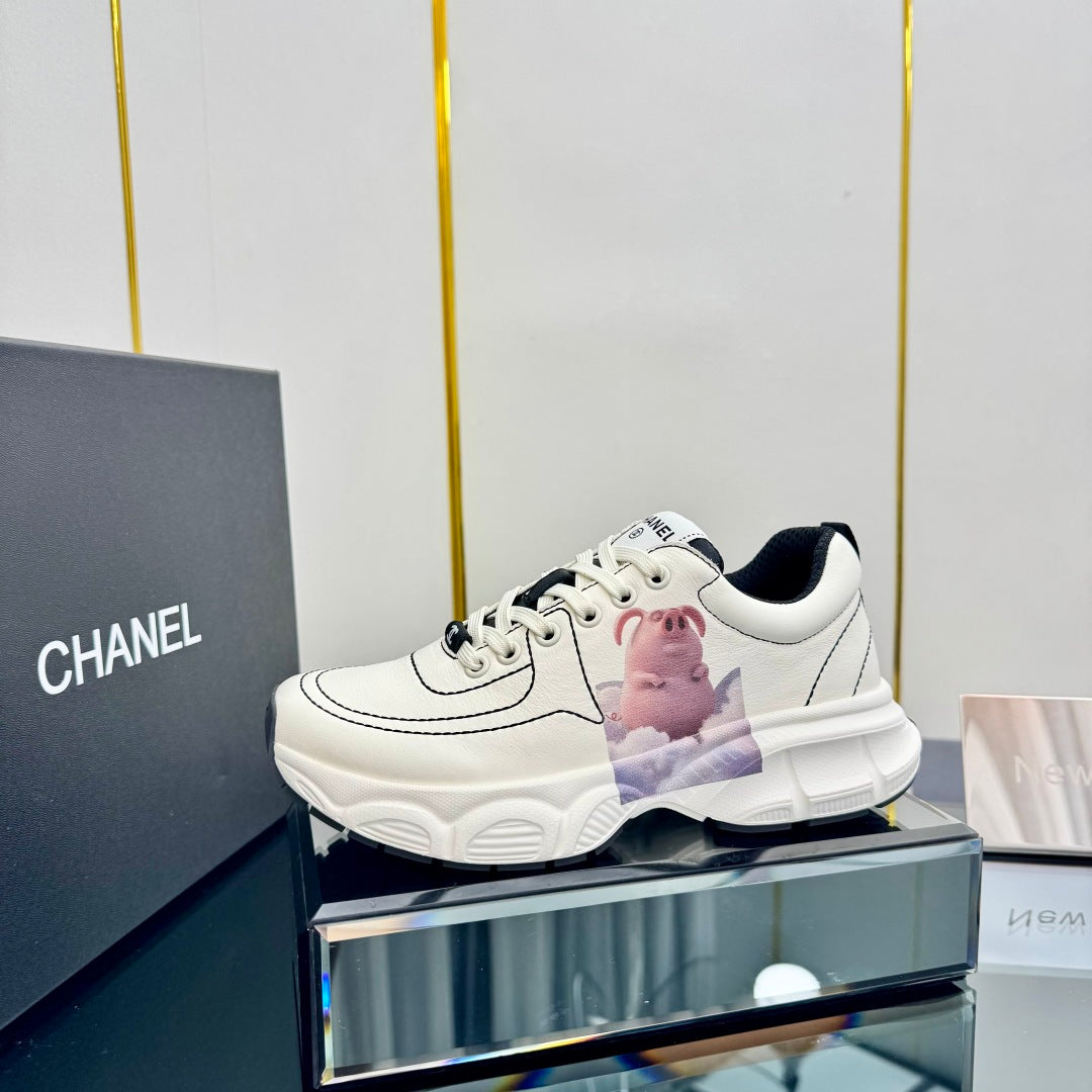 CHANEL TRAINERS SNEAKER IN WHITE CALFSKIN WITH STICKER 238627
