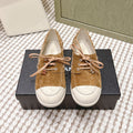 CHANEL 25S MOASINS IN BROWN AND LIGHT GREY SUEDE