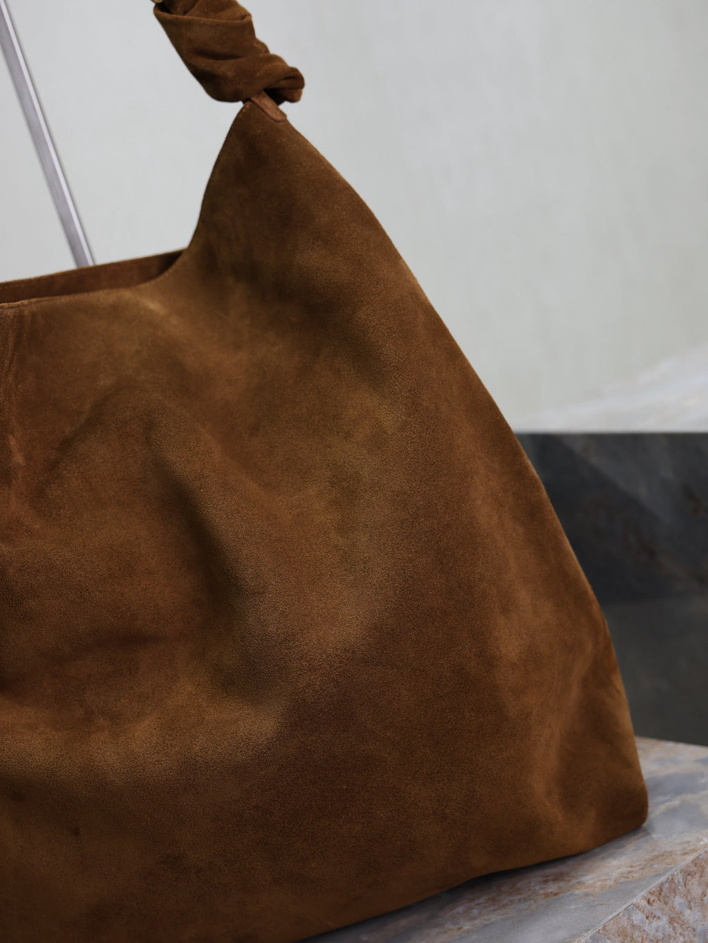 YSL 25S AMALIA 50 IN DARK CARAMEL SUEDE GOLD HARDWRE