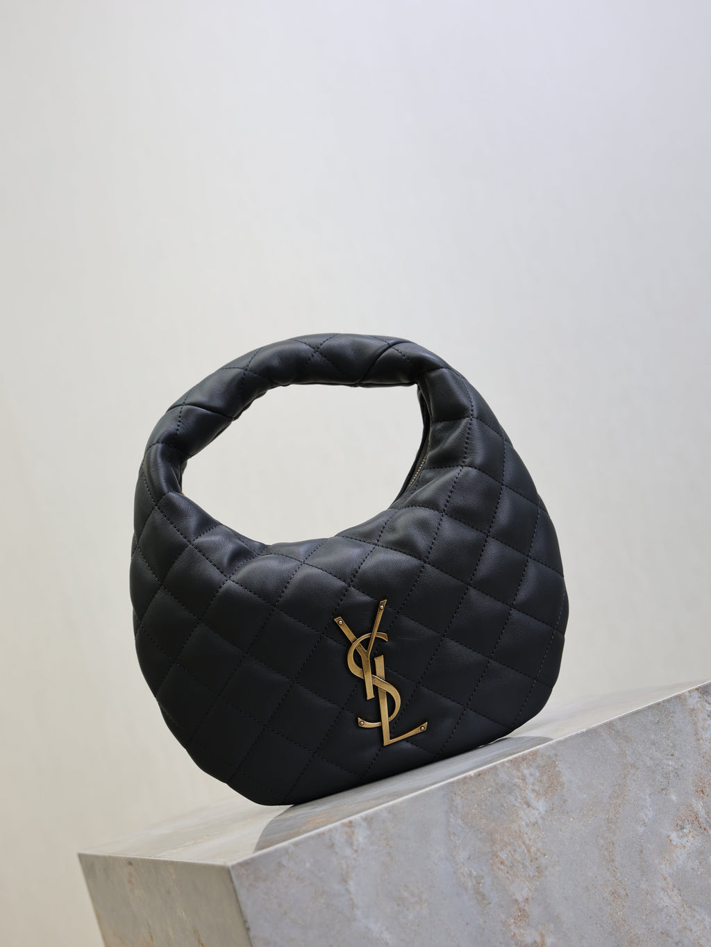 YSL 25S ICARINO 17 IN BLACK QUILTED CALFSKIN GOLD HARDWRE