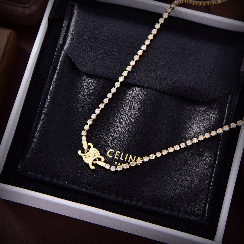 18K Celine Crystals Necklace
