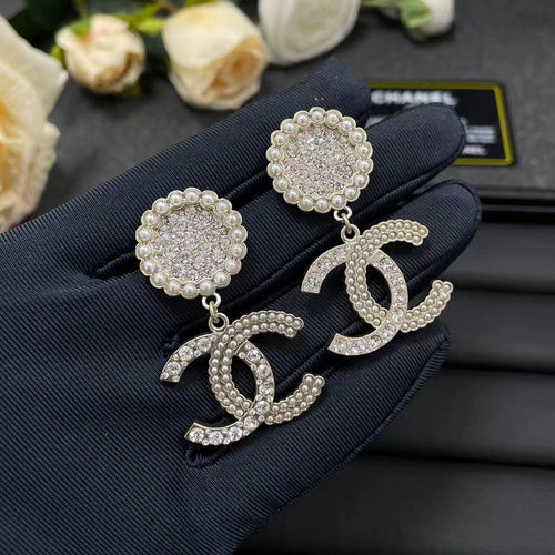 18K  Chanel Diamond Drop Earrings