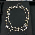18K  Chanel Long Pearl & Diamond Gold Necklace