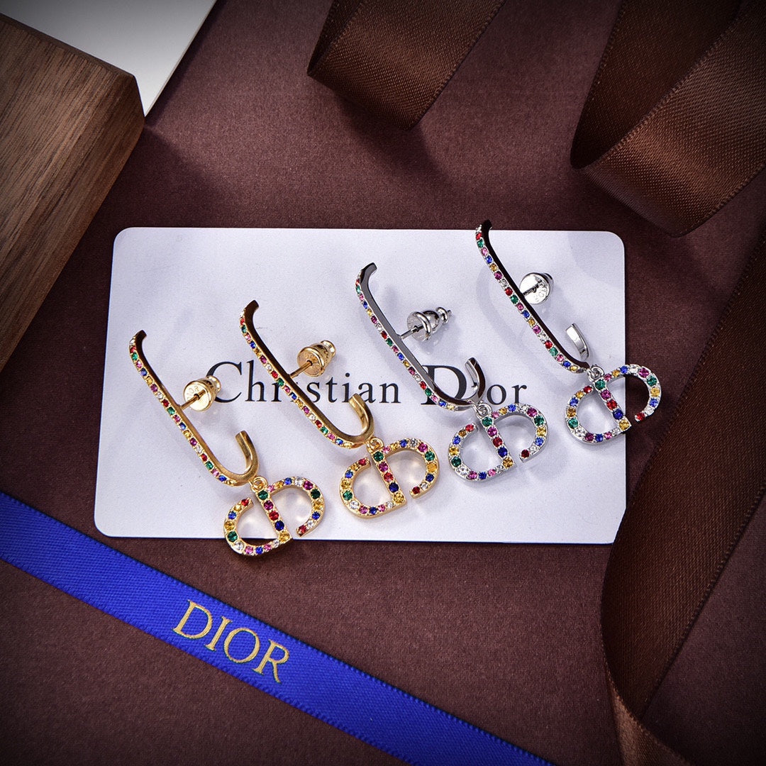 18K Dior 30 Montaigne Crystals Earrings