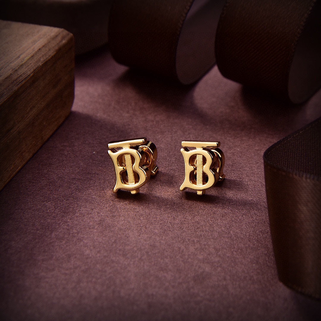 18K Balenciaga Logo Earrings