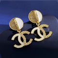 18K  Chanel Half Diamond Earrings