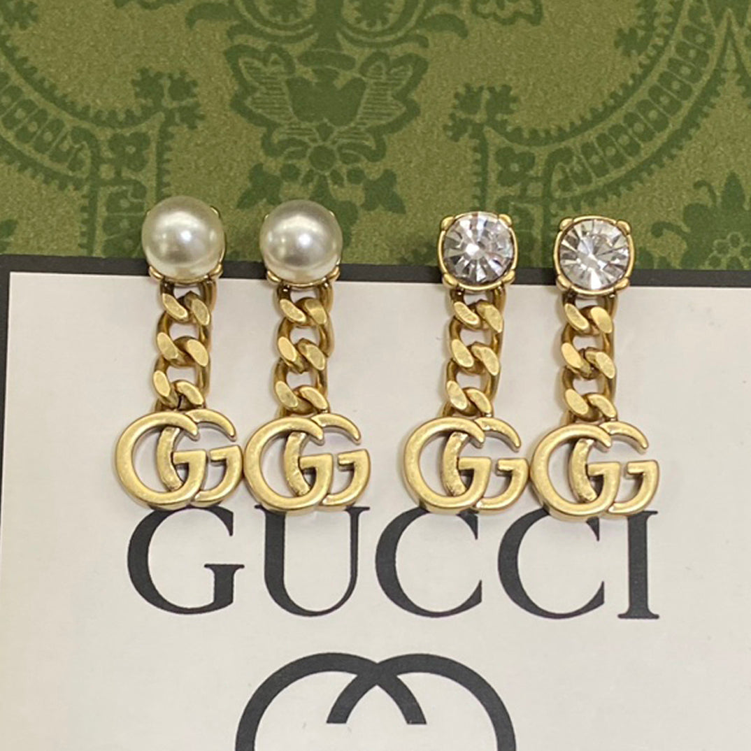 18K Double Gucci Chain Earrings