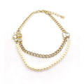 18K  Chanel Pearls Crystals Necklace