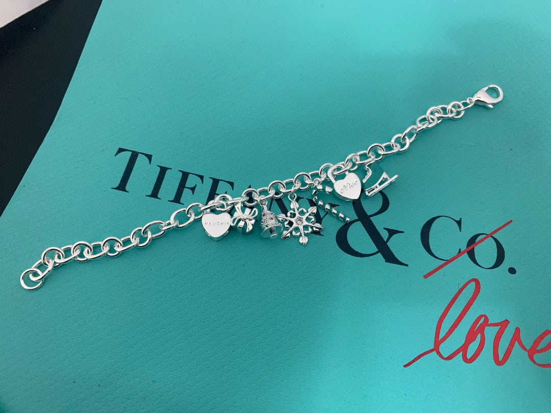 18K Tiffany Christmas Tag Bracelet