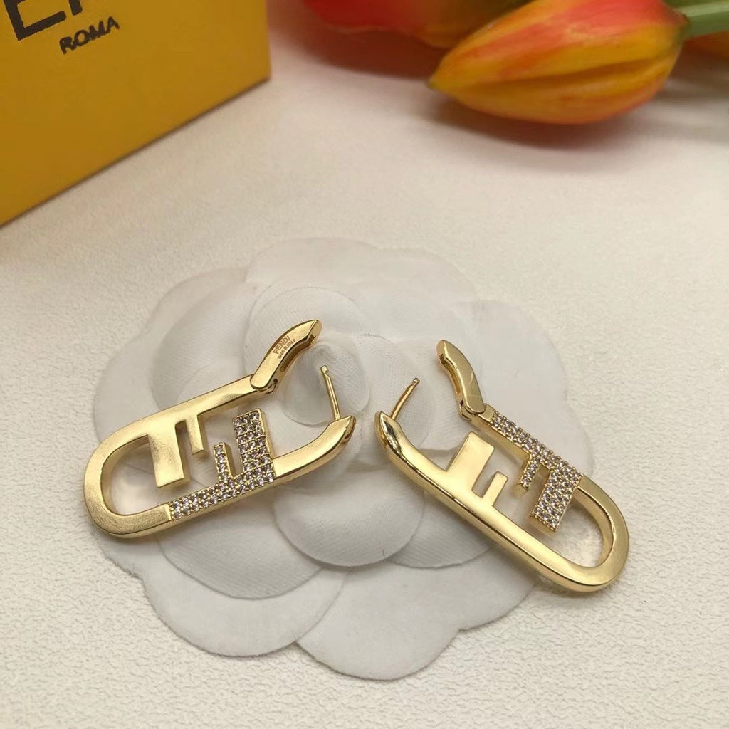 18K Fendi OLock Diamonds Earrings
