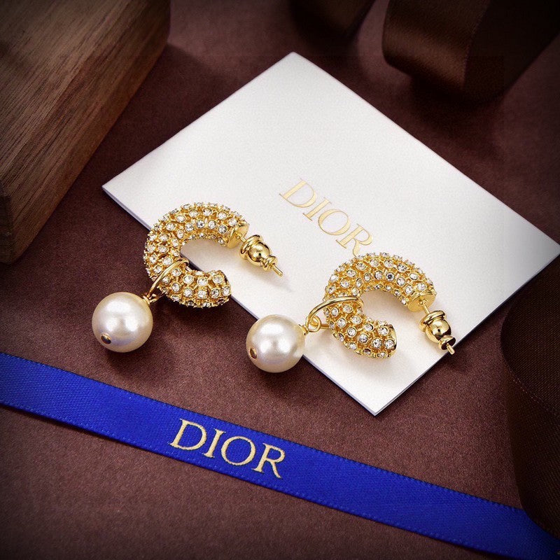 18K Dior Tribales Pave Diamond Earrings