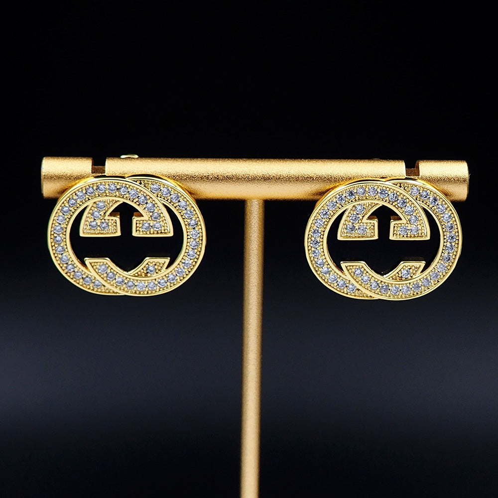 18K Double Gucci Diamonds Earrings