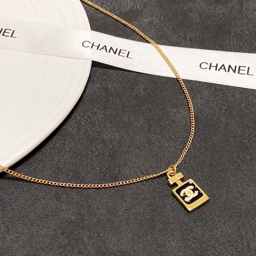 18K  Chanel Perfume Bottle Necklace