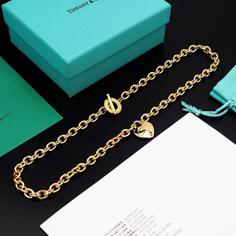 18K Tiffany Tag Chain Necklace