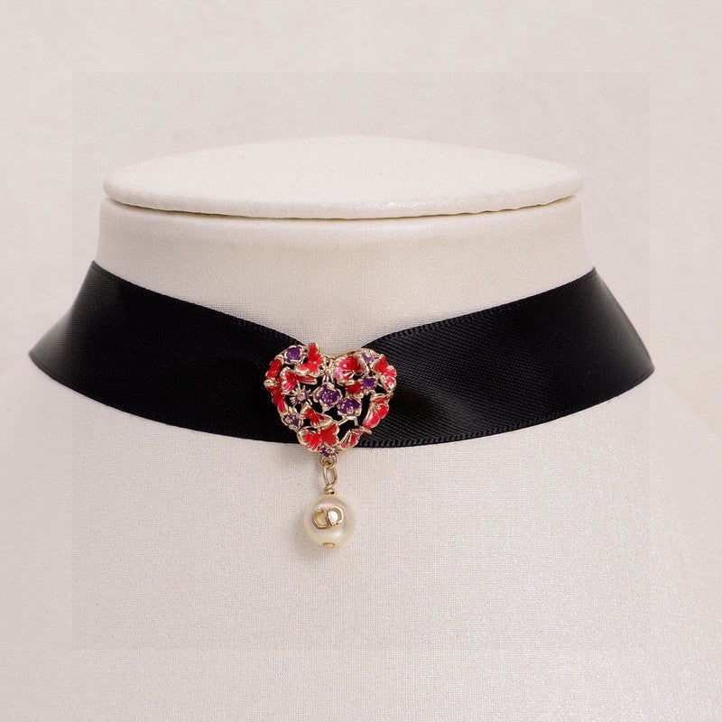18K Dior 30 Montaigne Red Crystals Choker Necklace