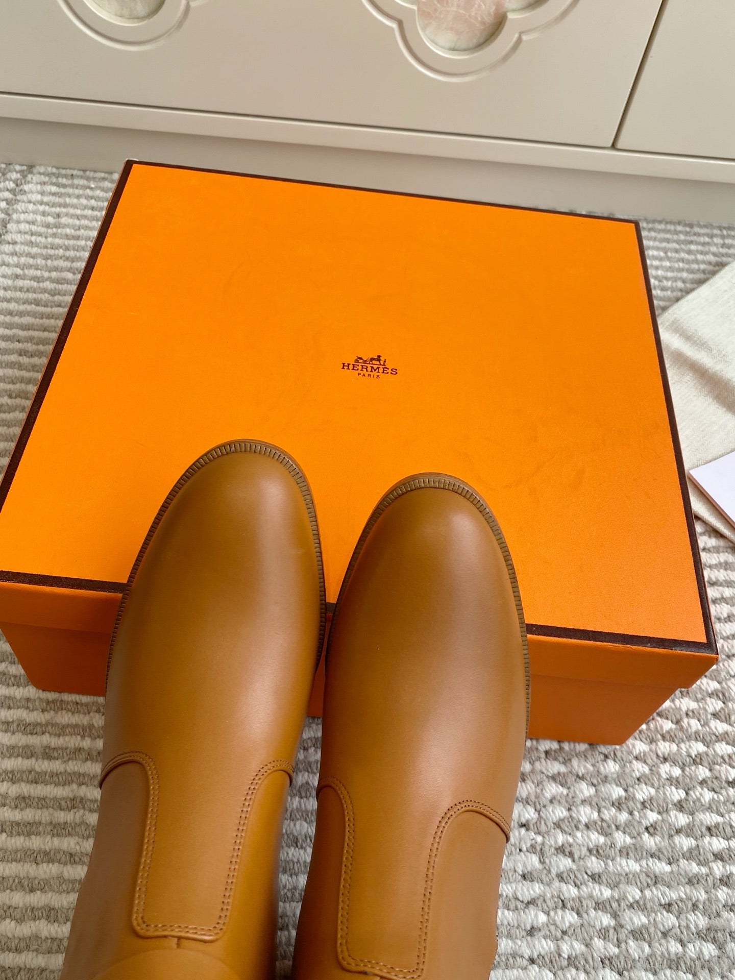 HERMES 25S FRENCHIE 50 ANKLE BOOT 50 MM IN BROWN LAMBSKIN WITH SILVER HARDWARE