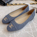 CHANEL BALLET FLATS IN AEGEAN BLUE DENIM