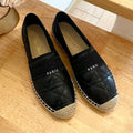 DIOR GRANVILLE ESPADRILLE BLACK QUILTED CANNAGE CALFSKIN