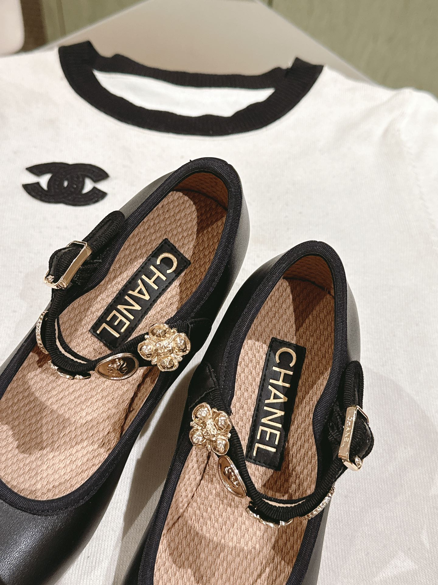 CHANEL HIGH MARY JANE BLACK LAMBSKIN