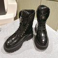 CHANEL MARTIN BOOTS IN BLACK EMBROIDERED CALFSKIN
