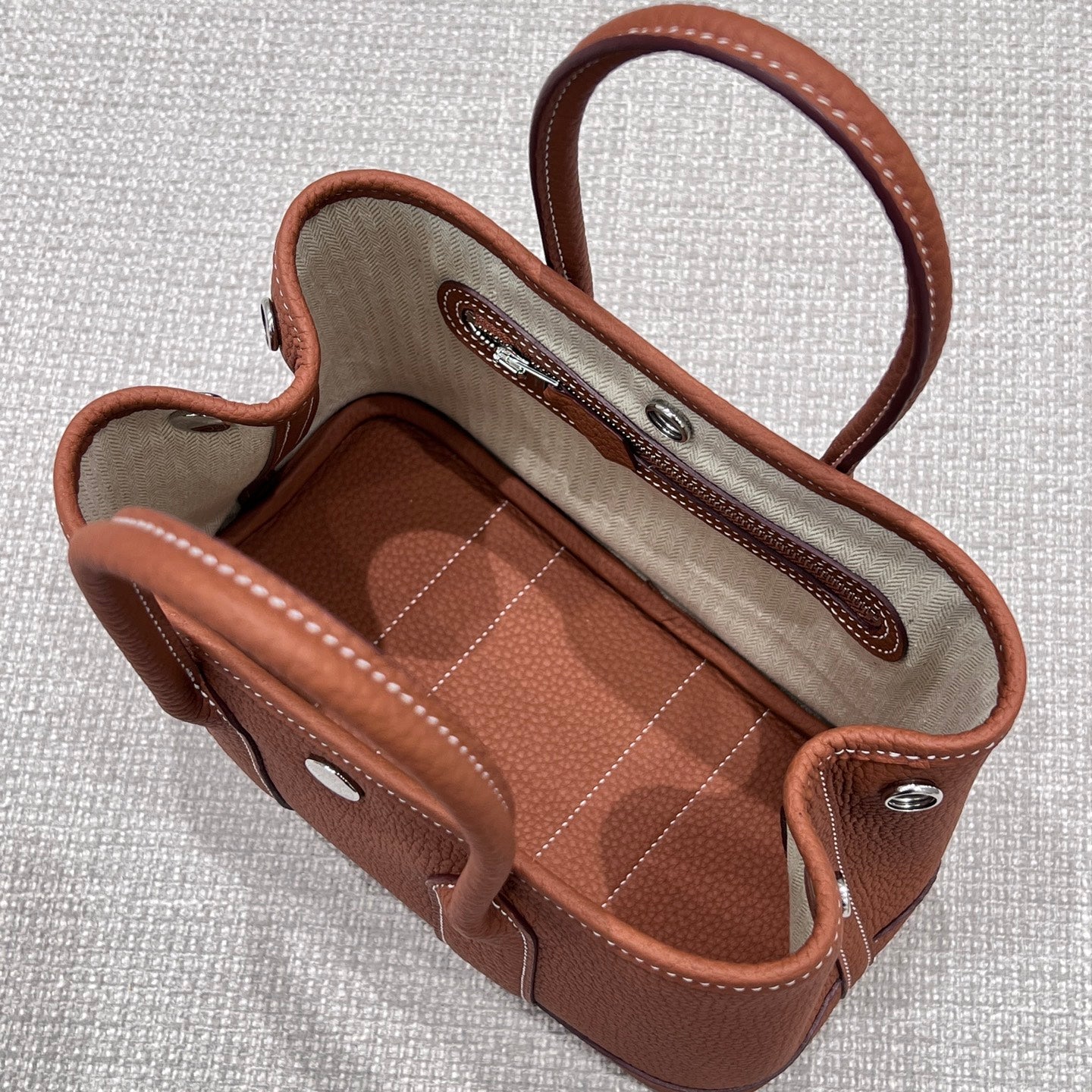 HERMES GARDEN PARTY 23CM IN UMBER BROWN CALFSKIN