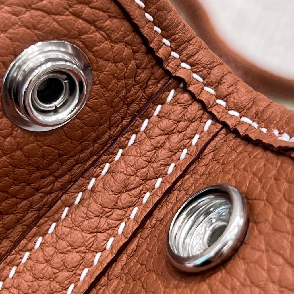 HERMES GARDEN PARTY 23CM IN UMBER BROWN CALFSKIN