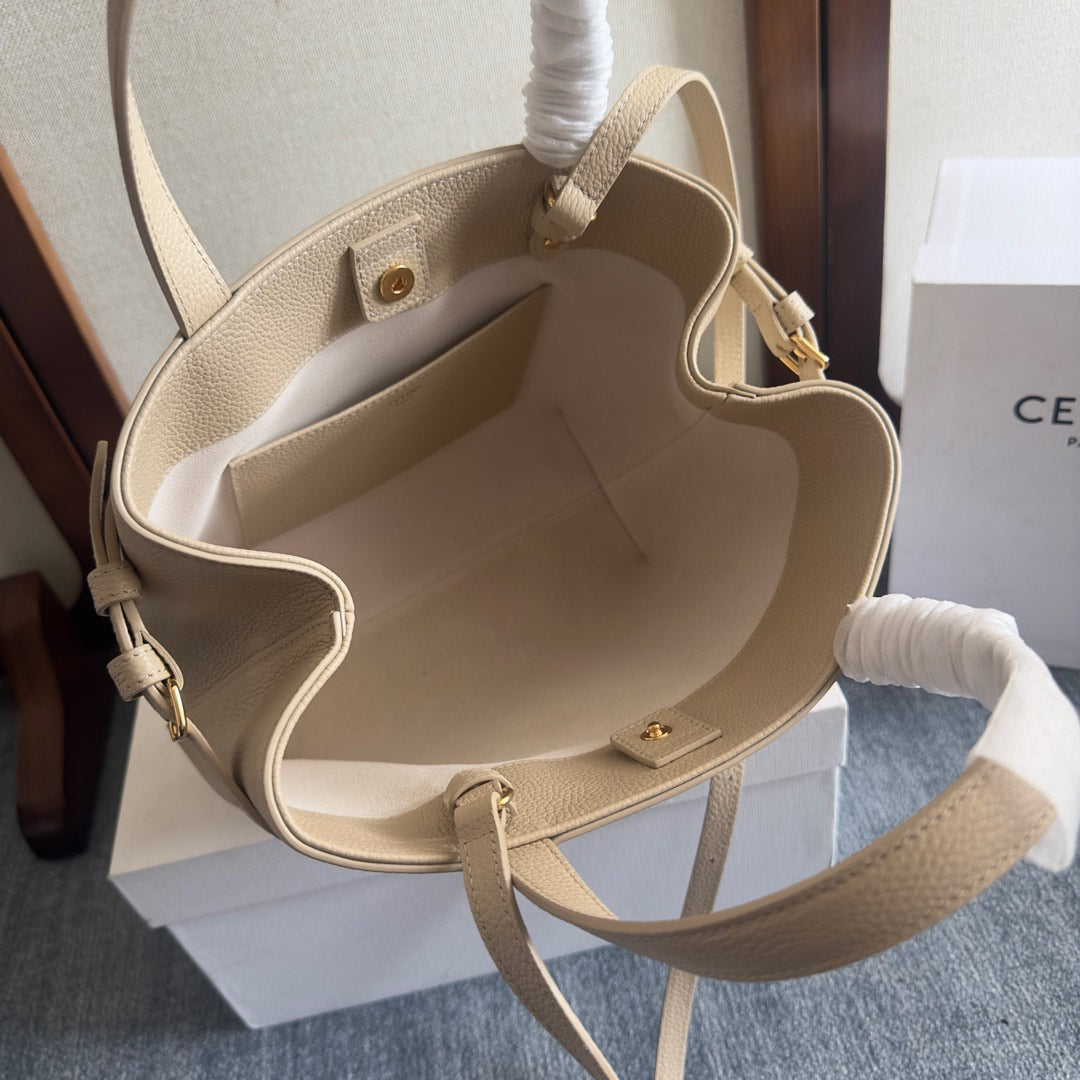 CELINE MINI CABAS ANAÏS CUIR TRIOMPHE 20 IN BEIGE GRAINED CALFSKIN