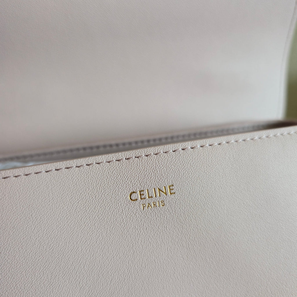 CELINE 25S NINO BAG 20MM IN LIGHT PINK GRAINED CALFSKIN GOLD HARDWARE